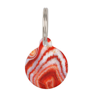 Falln Blood Orange Agate. Pet Tag