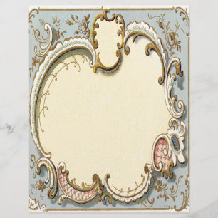 Falln Blue and Gold Victorian Frame Custom Letterhead