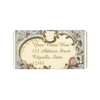Falln Blue and Gold Victorian Frame Label