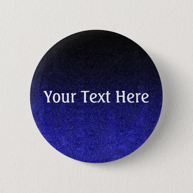 Falln Blue & Black Glitter Gradient 6 Cm Round Badge (Front)