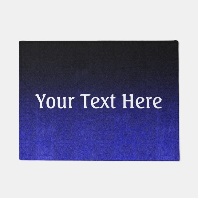 Falln Blue & Black Glitter Gradient Doormat (Front)
