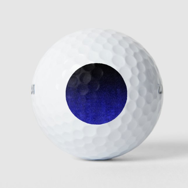 Falln Blue & Black Glitter Gradient Golf Balls (Front)