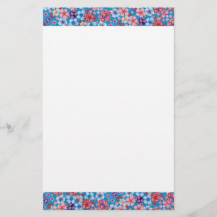 Falln Blue Cascading Floral Chirimen Stationery