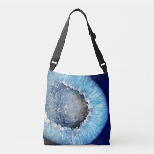 Falln Blue Crystal Geode Crossbody Bag