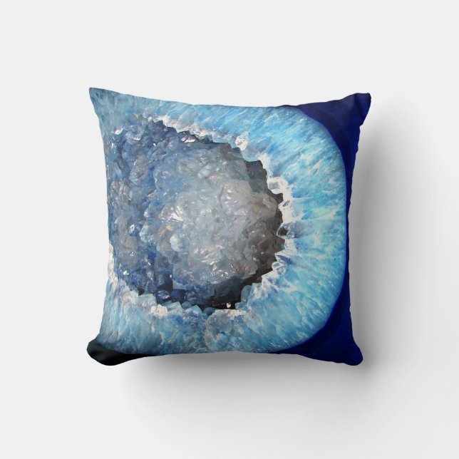 Falln Blue Crystal Geode Cushion (Front)