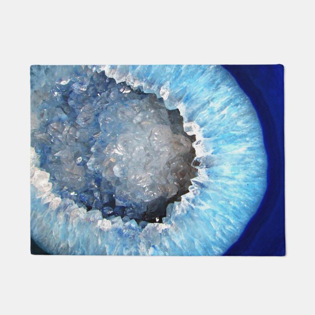 Falln Blue Crystal Geode Doormat (Front)