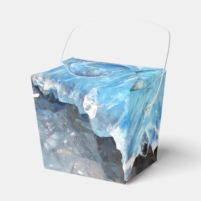Falln Blue Crystal Geode Favour Box (Front Side)