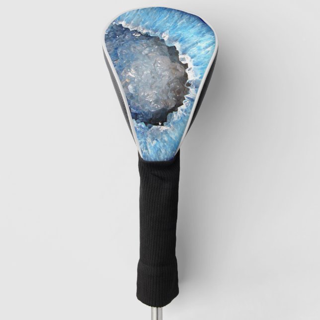 Falln Blue Crystal Geode Golf Head Cover (Front)