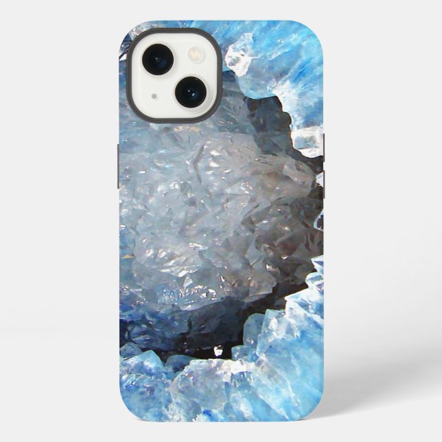 Falln Blue Crystal Geode iPhone Case (Back)