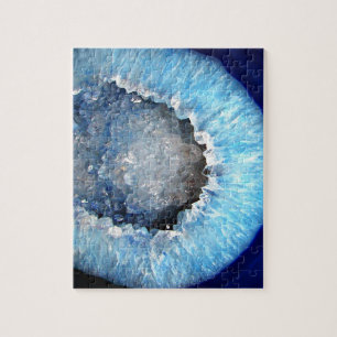 Falln Blue Crystal Geode Jigsaw Puzzle