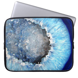 Falln Blue Crystal Geode Laptop Sleeve