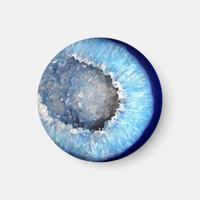 Falln Blue Crystal Geode Magnet (Front)