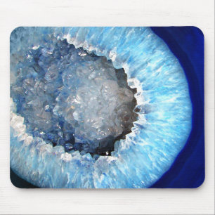 Falln Blue Crystal Geode Mouse Pad