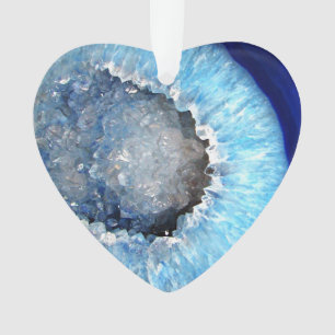 Falln Blue Crystal Geode Ornament