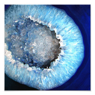 Falln Blue Crystal Geode Photo Print