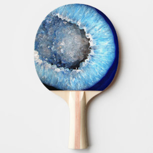 Falln Blue Crystal Geode Ping Pong Paddle