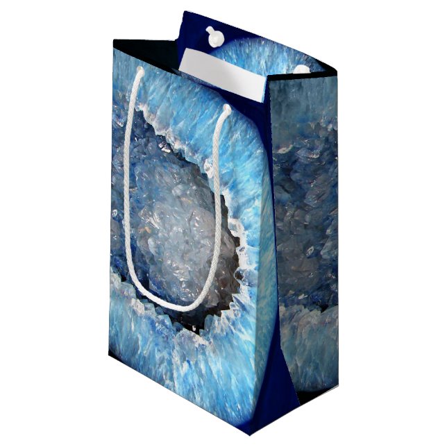 Falln Blue Crystal Geode Small Gift Bag (Front Angled)
