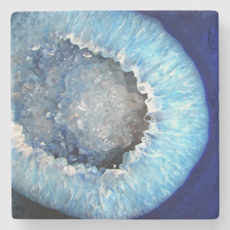 Falln Blue Crystal Geode Stone Coaster