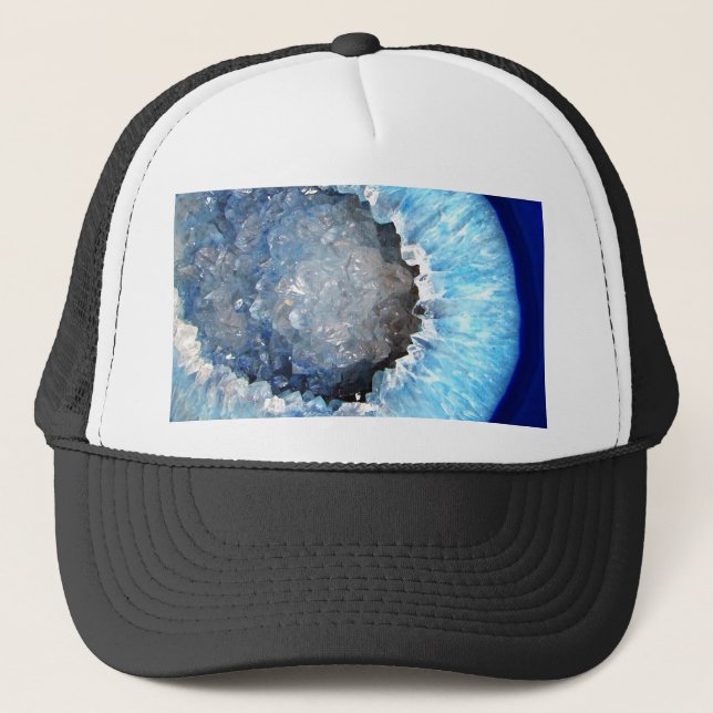 Falln Blue Crystal Geode Trucker Hat (Front)