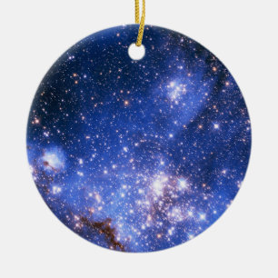 Falln Blue Embrionic Starfield Ceramic Ornament