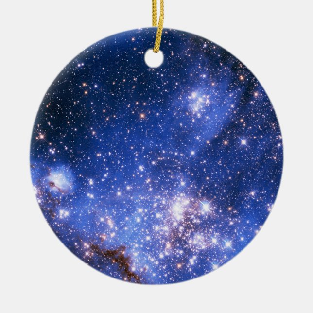 Falln Blue Embrionic Starfield Ceramic Ornament (Front)