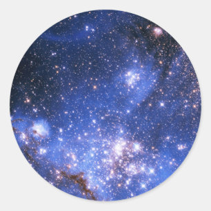 Falln Blue Embrionic Stars Classic Round Sticker