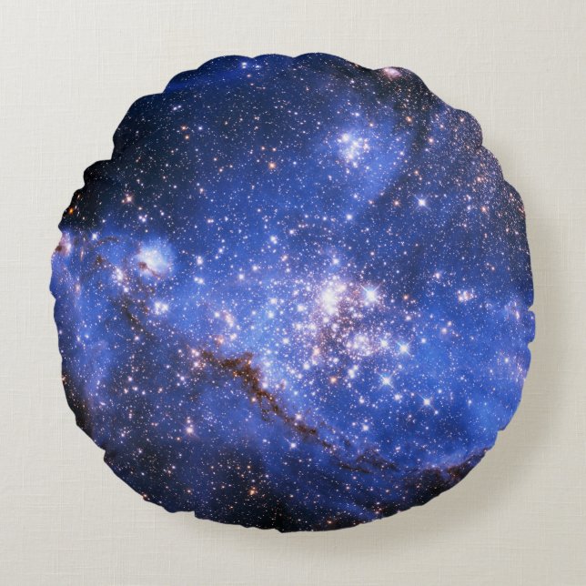 Falln Blue Embrionic Stars Round Cushion (Front)