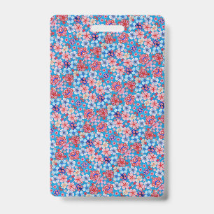 Falln Blue Floral ID Badge