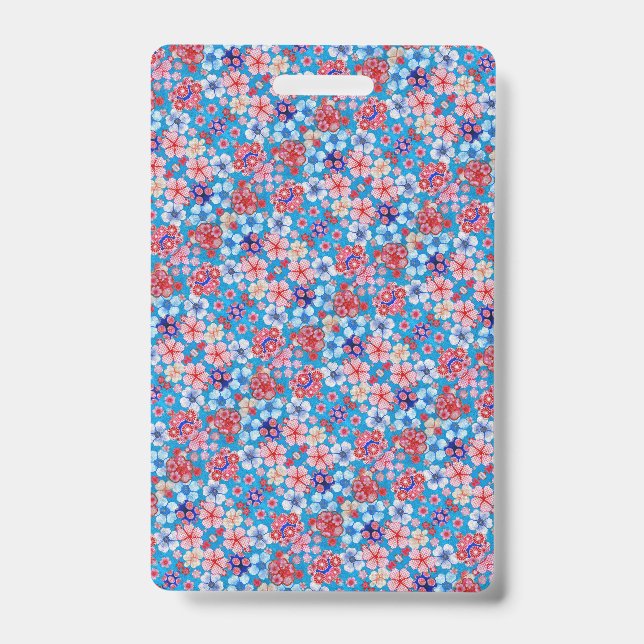 Falln Blue Floral ID Badge (Front)