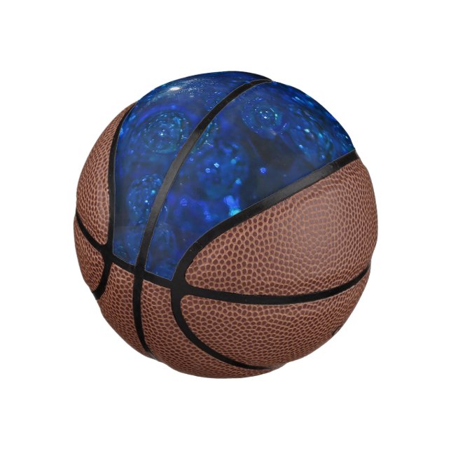 Falln Blue Glass Bubbles Mini Basketball (Angled)