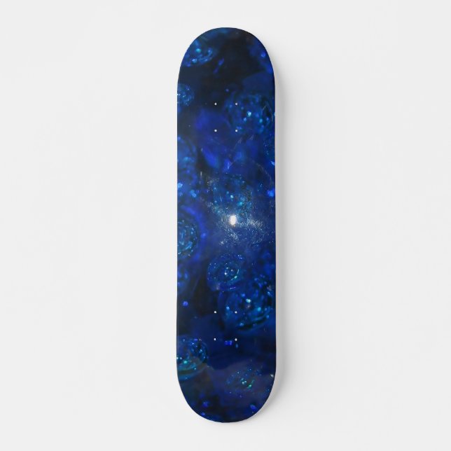 Falln Blue Glass Bubbles Skateboard (Front)