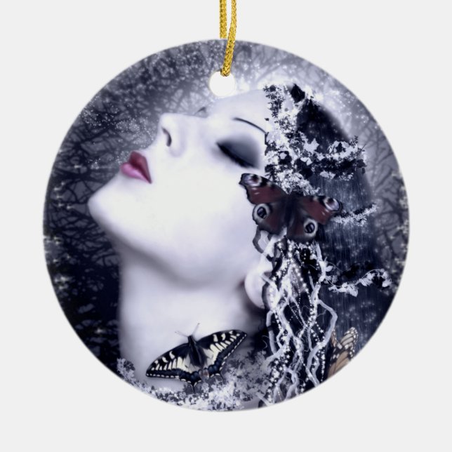 Falln Butterfly Ceramic Ornament (Front)