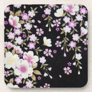 Falln Cascading Pink Flowers Coaster