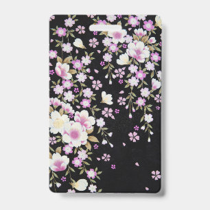 Falln Cascading Pink Flowers ID Badge