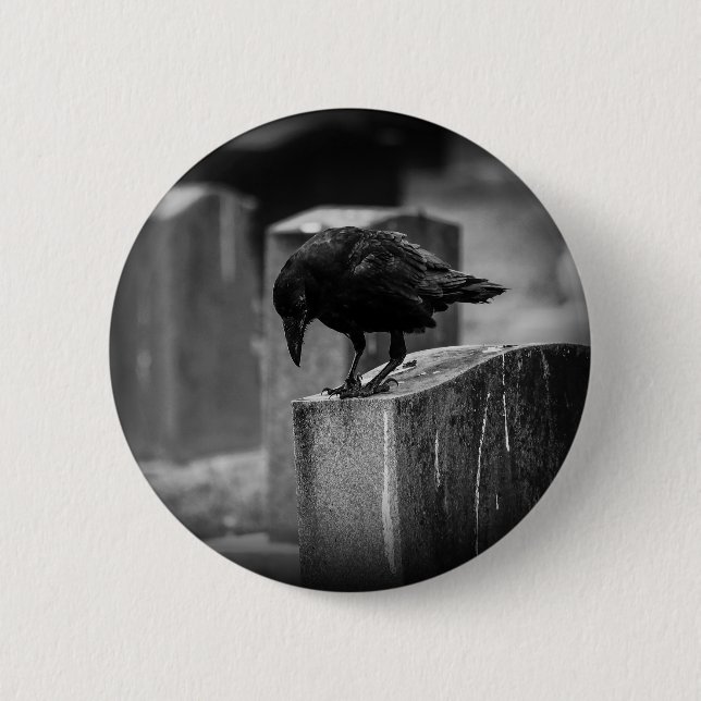 Falln Cemetery Crow 6 Cm Round Badge (Front)