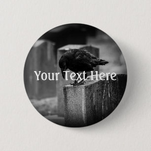 Falln Cemetery Crow 6 Cm Round Badge
