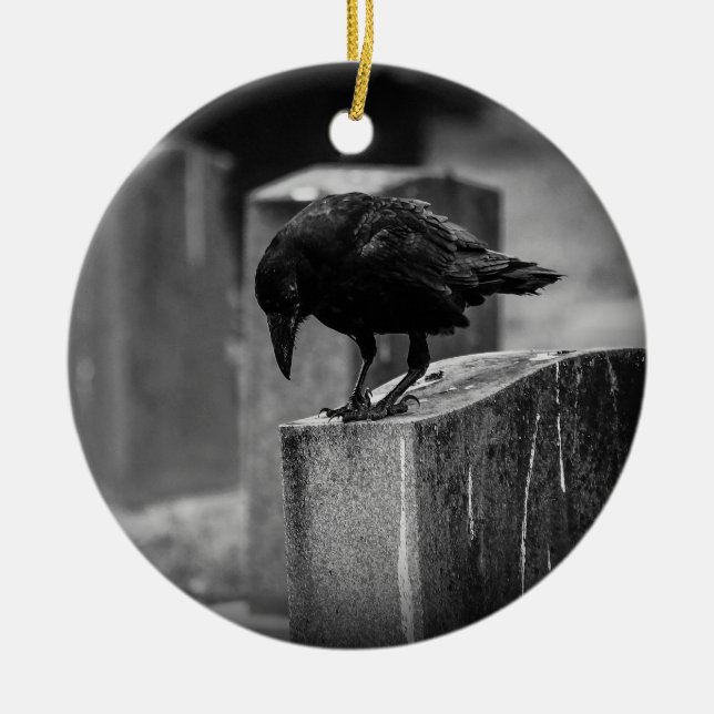 Falln Cemetery Crow Ceramic Ornament (Front)