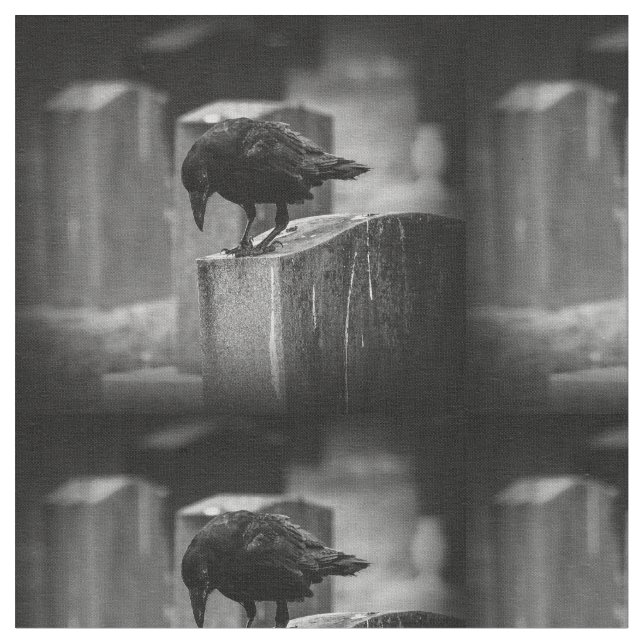 Falln Cemetery Crow Fabric (Close Up)