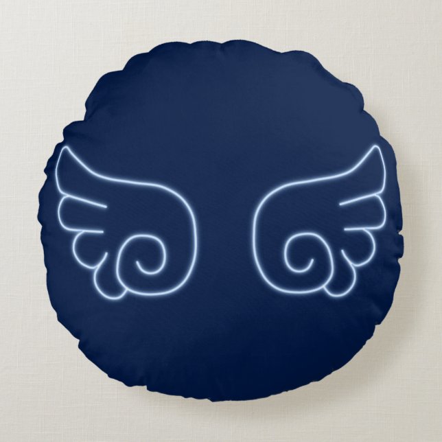 Falln Chibi Angel Wings Round Cushion (Front)