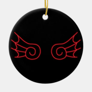 Falln Chibi Demon Wings Ceramic Ornament