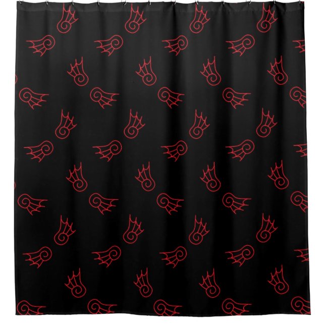 Falln Chibi Demon Wings Shower Curtain (Front)