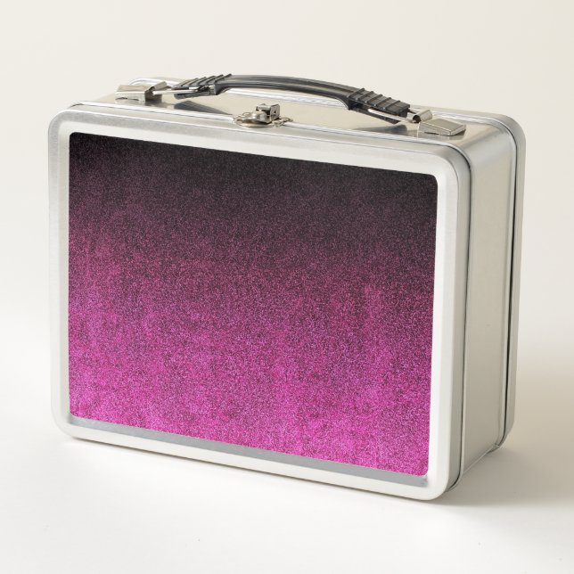 Falln Colour & Black Glitter Gradient Metal Lunch Box (Front)