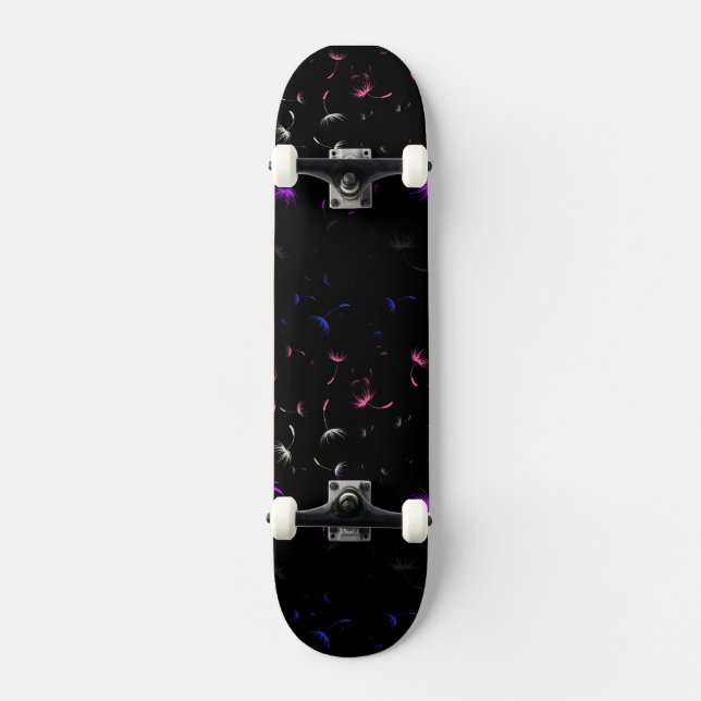 Falln Dandelion Seeds Genderfluid Pride Skateboard (Front)