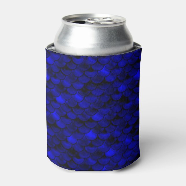 Falln Dark Blue Mermaid Scales Can Cooler (Can Front)