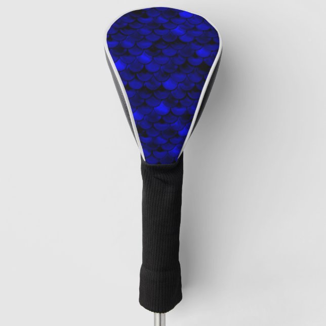 Falln Dark Blue Mermaid Scales Golf Head Cover (Front)