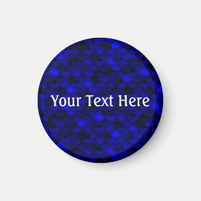 Falln Dark Blue Mermaid Scales Magnet (Front)