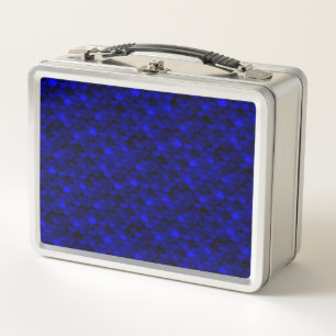 Falln Dark Blue Mermaid Scales Metal Lunch Box