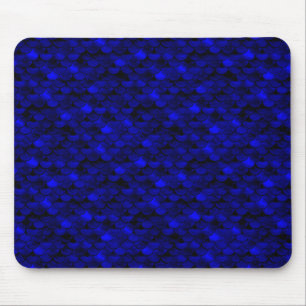 Falln Dark Blue Mermaid Scales Mouse Pad