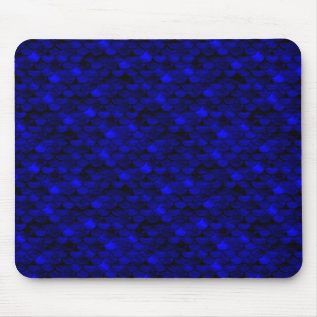 Falln Dark Blue Mermaid Scales Mouse Pad (Front)