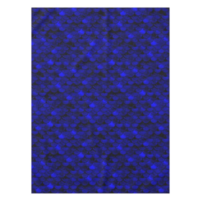 Falln Dark Blue Mermaid Scales Tablecloth (Front)